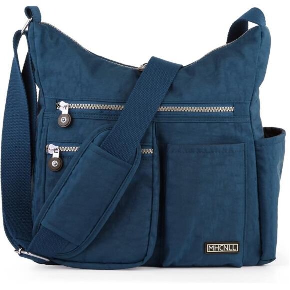 Crossbody Bag with Anti Theft RFID Pocket Navy Blue - Picture 1 of 6
